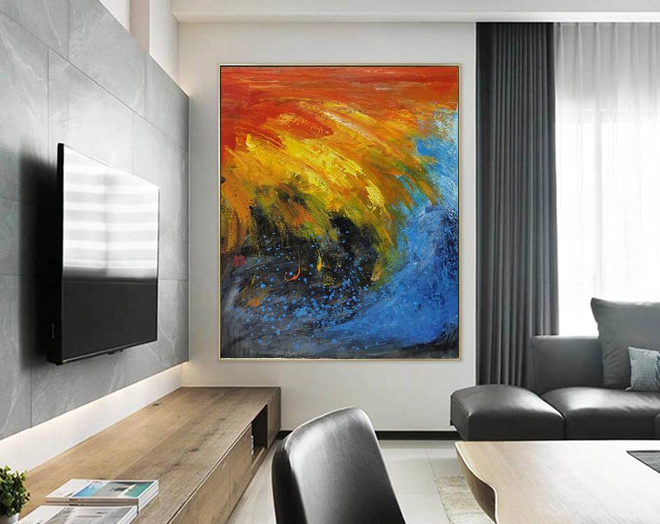 Red Living Abstract Canvas Wall Art 89SSK wall art